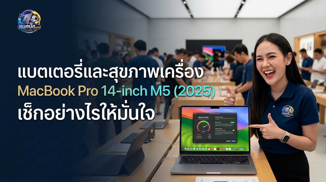 ภาพประกอบบทความ macbook pro 14 inch m5 2025 สร้างด้วย AI