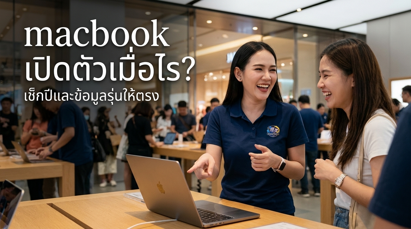 ภาพประกอบบทความ macbook สร้างด้วย AI