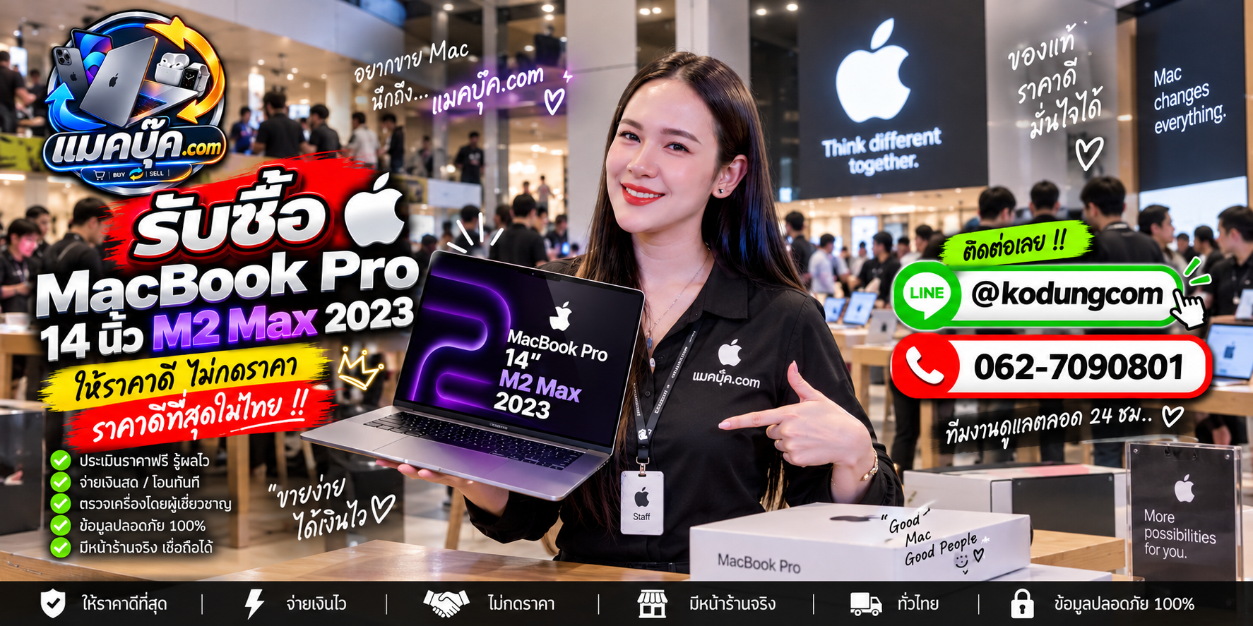 ภาพรายละเอียดสภาพ MacBook Pro 14 นิ้ว M2 max 2023 เพื่อประกอบการประเมินราคา